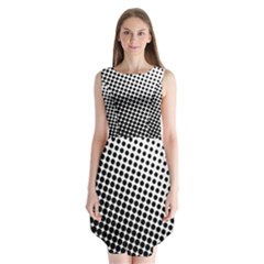 Background Wallpaper Texture Lines Dot Dots Black White Sleeveless Chiffon Dress   by Amaryn4rt