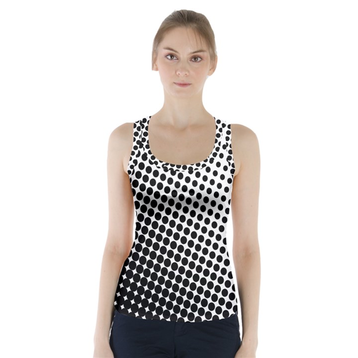 Background Wallpaper Texture Lines Dot Dots Black White Racer Back Sports Top