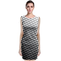 Background Wallpaper Texture Lines Dot Dots Black White Sleeveless Velvet Midi Dress