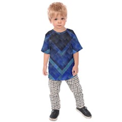 Blue Background Wallpaper Motif Design Kids  Raglan Tee