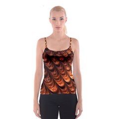 Brown Fractal Mathematics Frax Spaghetti Strap Top