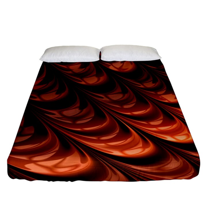 Brown Fractal Mathematics Frax Fitted Sheet (King Size)