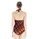 Brown Fractal Mathematics Frax Halter Swimsuit View2