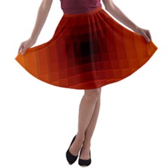 Orange Background Wallpaper Texture Lines A-line Skater Skirt by Amaryn4rt