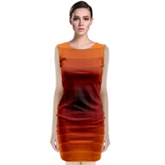 Orange Background Wallpaper Texture Lines Sleeveless Velvet Midi Dress by Amaryn4rt