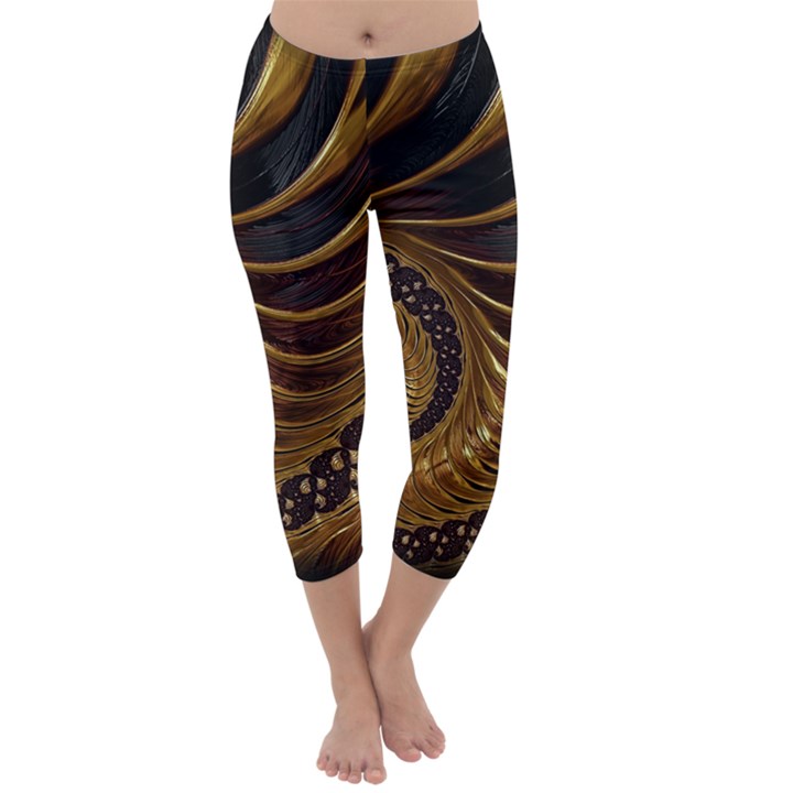 Fractal Spiral Endless Mathematics Capri Winter Leggings 