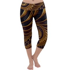 Fractal Spiral Endless Mathematics Capri Yoga Leggings by Amaryn4rt