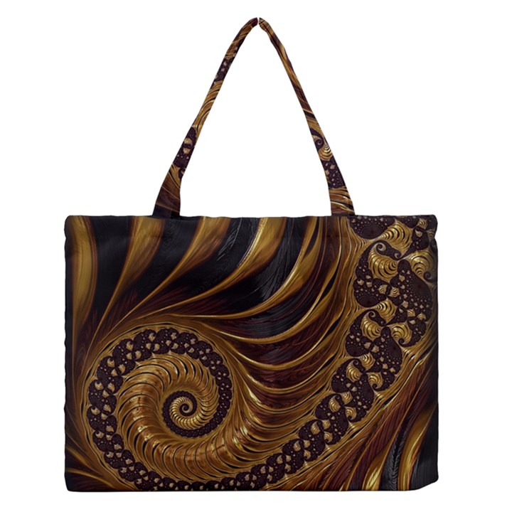 Fractal Spiral Endless Mathematics Medium Zipper Tote Bag