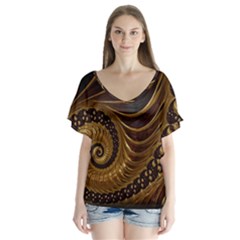 Fractal Spiral Endless Mathematics Flutter Sleeve Top