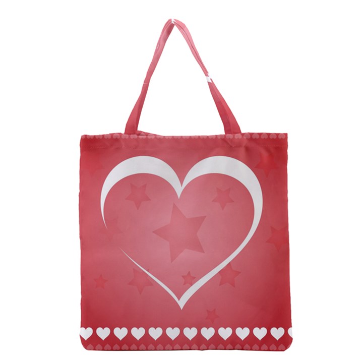 Postcard Banner Heart Holiday Love Grocery Tote Bag