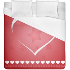 Postcard Banner Heart Holiday Love Duvet Cover (king Size)