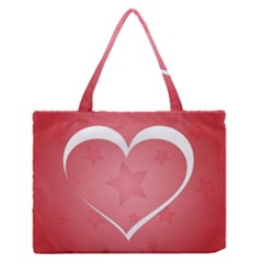 Postcard Banner Heart Holiday Love Medium Zipper Tote Bag