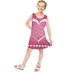 Postcard Banner Heart Holiday Love Kids  Tunic Dress