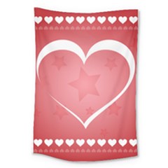 Postcard Banner Heart Holiday Love Large Tapestry by Amaryn4rt