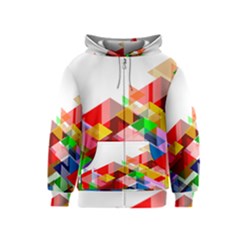 Graphics Cover Gradient Elements Kids  Zipper Hoodie