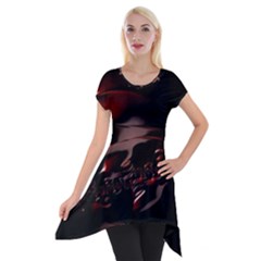 Fractal Mathematic Sabstract Short Sleeve Side Drop Tunic