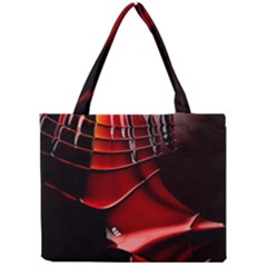 Red Black Fractal Mathematics Abstract Mini Tote Bag by Amaryn4rt