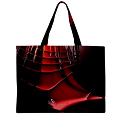 Red Black Fractal Mathematics Abstract Zipper Mini Tote Bag by Amaryn4rt