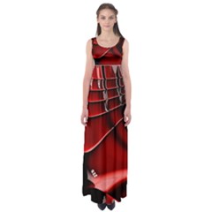 Red Black Fractal Mathematics Abstract Empire Waist Maxi Dress