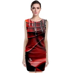 Red Black Fractal Mathematics Abstract Classic Sleeveless Midi Dress by Amaryn4rt