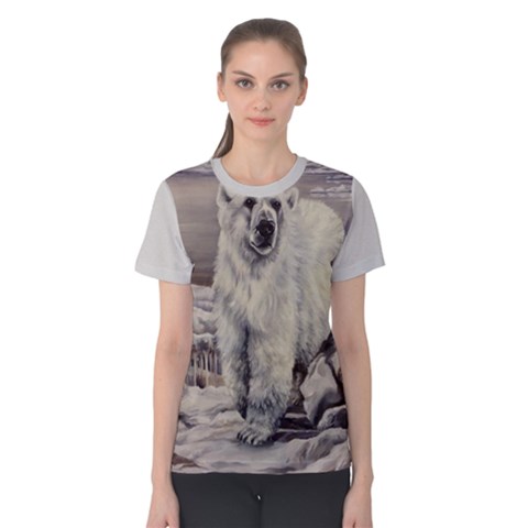 Polar Bear Women s Cotton Tee by ArtByThree