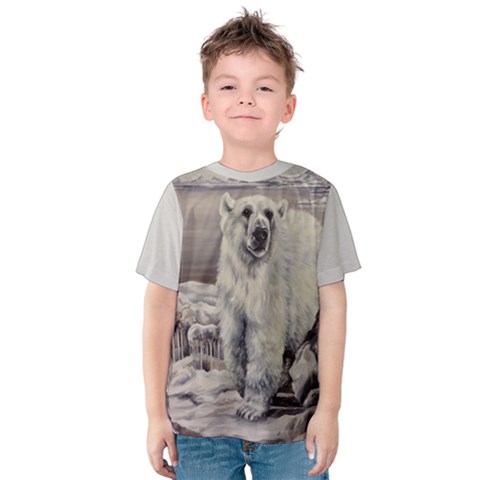 Polar Bear Kids  Cotton Tee by ArtByThree