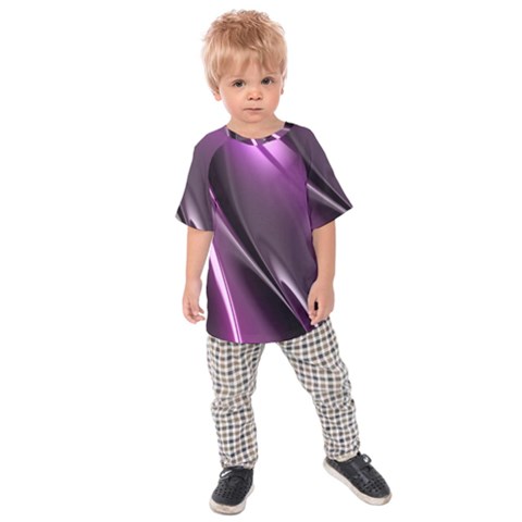 Purple Fractal Mathematics Abstract Kids  Raglan Tee by Amaryn4rt