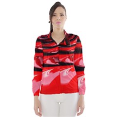 Red Fractal Mathematics Abstract Wind Breaker (women) by Amaryn4rt