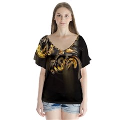 Fractal Mathematics Abstract Flutter Sleeve Top