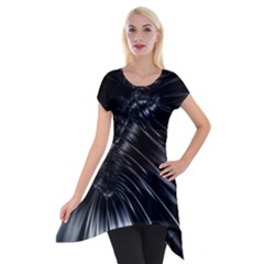 Fractal Mathematics Abstract Short Sleeve Side Drop Tunic