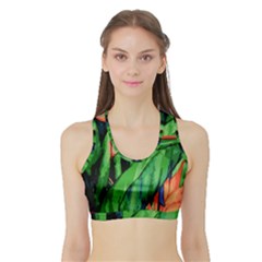 Flowers Art Beautiful Sports Bra With Border by Amaryn4rt