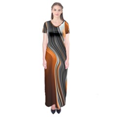 Fractal Structure Mathematic Short Sleeve Maxi Dress by Amaryn4rt