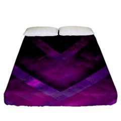 Purple Background Wallpaper Motif Design Fitted Sheet (queen Size)