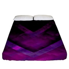 Purple Background Wallpaper Motif Design Fitted Sheet (king Size)