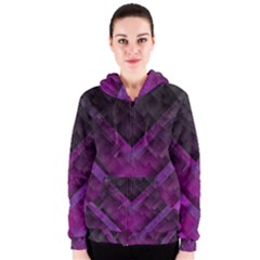 Purple Background Wallpaper Motif Design Women s Zipper Hoodie by Amaryn4rt