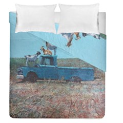 Goats On A Pickup Truck Duvet Cover Double Side (queen Size) by digitaldivadesigns