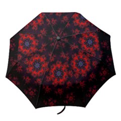 Fractal Abstract Blossom Bloom Red Folding Umbrellas by Amaryn4rt