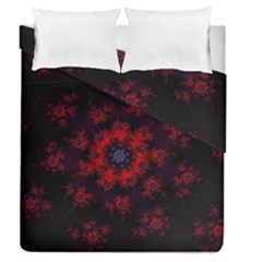 Fractal Abstract Blossom Bloom Red Duvet Cover Double Side (queen Size)