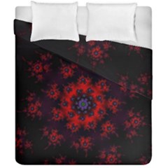 Fractal Abstract Blossom Bloom Red Duvet Cover Double Side (california King Size)