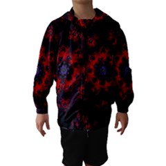 Fractal Abstract Blossom Bloom Red Hooded Wind Breaker (kids) by Amaryn4rt