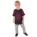 Fractal Abstract Blossom Bloom Red Kids  Raglan Tee View1