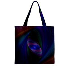 Ellipse Fractal Computer Generated Zipper Grocery Tote Bag by Amaryn4rt