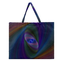 Ellipse Fractal Computer Generated Zipper Large Tote Bag by Amaryn4rt