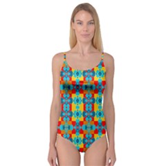 Pop Art Abstract Design Pattern Camisole Leotard 