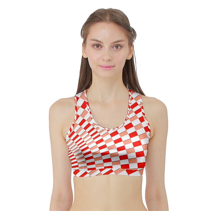 Graphics Pattern Design Abstract Sports Bra with Border