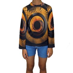 Fractal Mathematics Abstract Kids  Long Sleeve Swimwear by Amaryn4rt