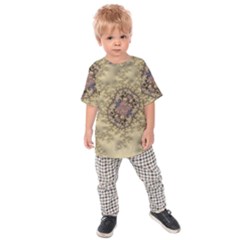 Fractal Art Colorful Pattern Kids  Raglan Tee