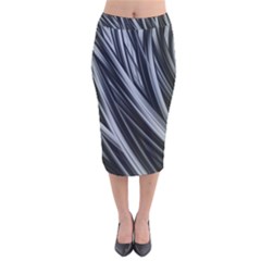 Fractal Mathematics Abstract Velvet Midi Pencil Skirt