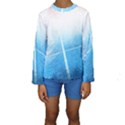 Court Sport Blue Red White Kids  Long Sleeve Swimwear View1