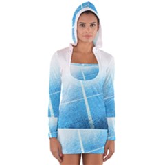 Court Sport Blue Red White Women s Long Sleeve Hooded T-shirt by Amaryn4rt